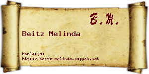 Beitz Melinda névjegykártya